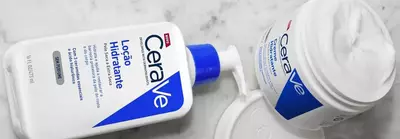 Creme Hidratante e Locao Hidratante CeraVe lado a lado em comparacao