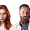 Exemplos de rosacea no rosto com vermelhidao e lesoes na pele