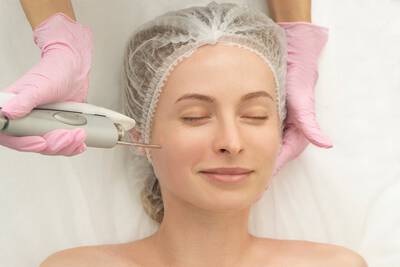 Mulher utilizando o laser Fotona