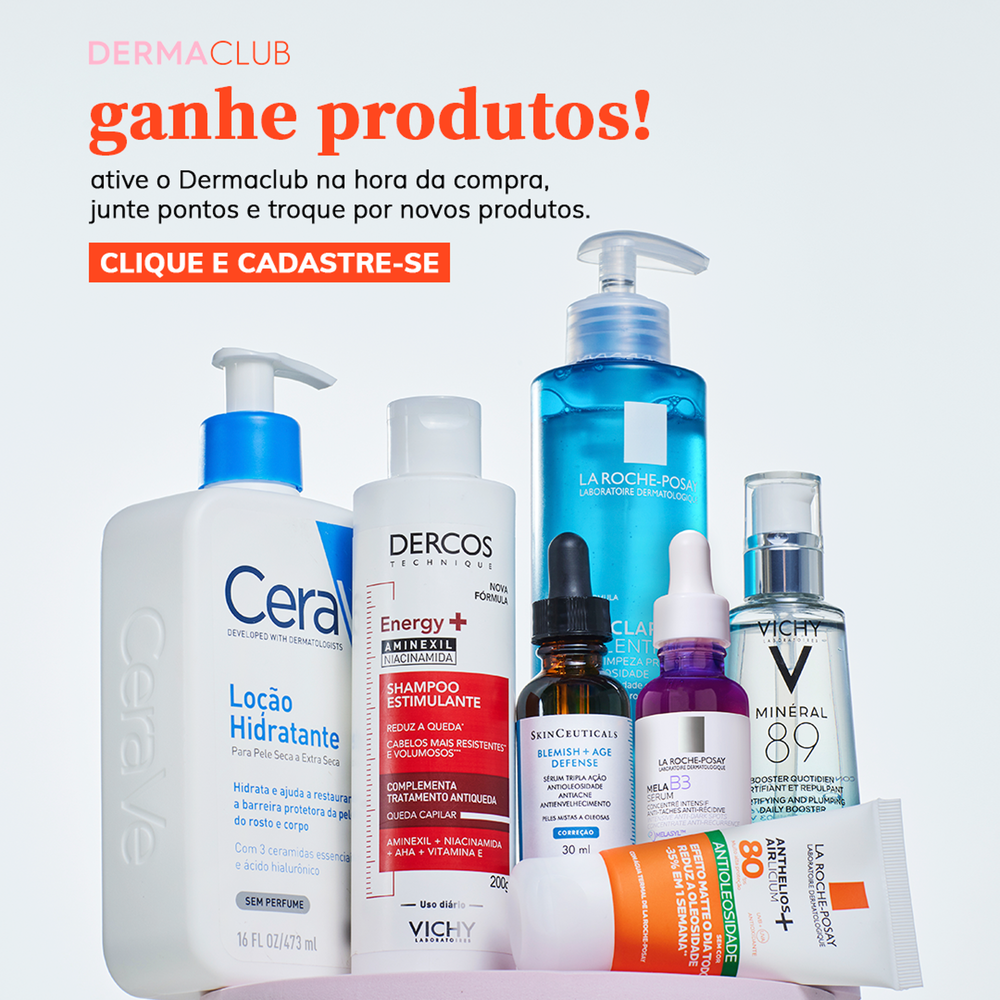 Cadastre-se no clube Dermaclub e ganhe benefícios
