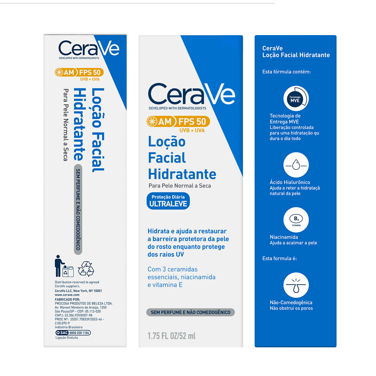 CERAVE LOCAO FACIAL HIDRATANTE FPS50 52ml