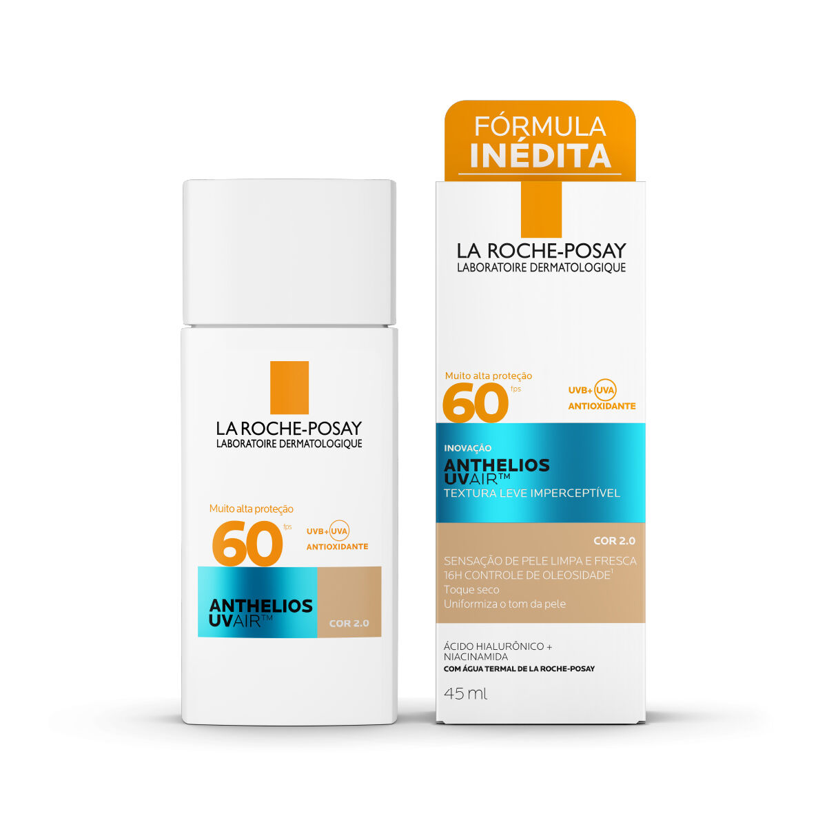LA ROCHE-POSAY PROTETOR SOLAR FACIAL COR 2.0 ANTHELIOS UVAIR FPS 60, 45ml