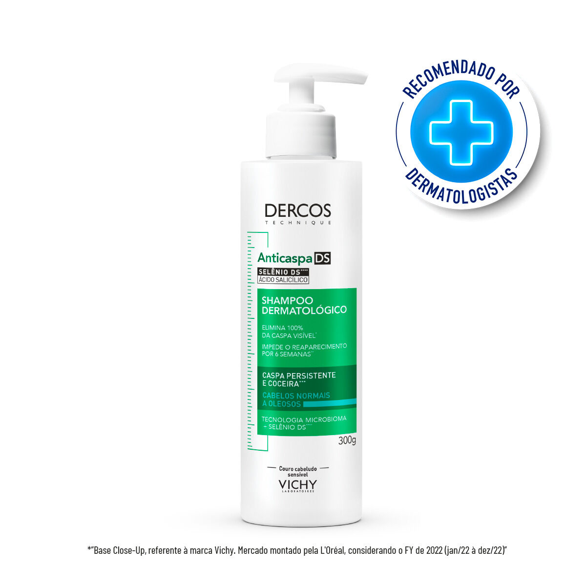 VICHY DERCOS SHAMPOO ANTICASPA DS CABELOS NORMAIS A OLEOSOS 300G