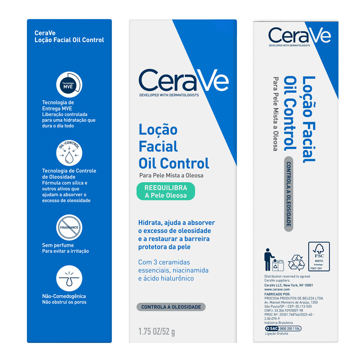 CERAVE LOCAO FACIAL HIDRATANTE OIL CONTROL 52g