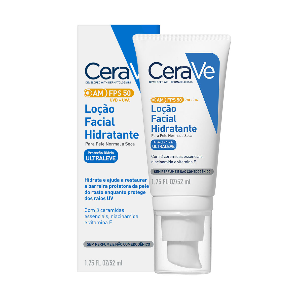 CERAVE LOCAO FACIAL HIDRATANTE FPS50 52ml