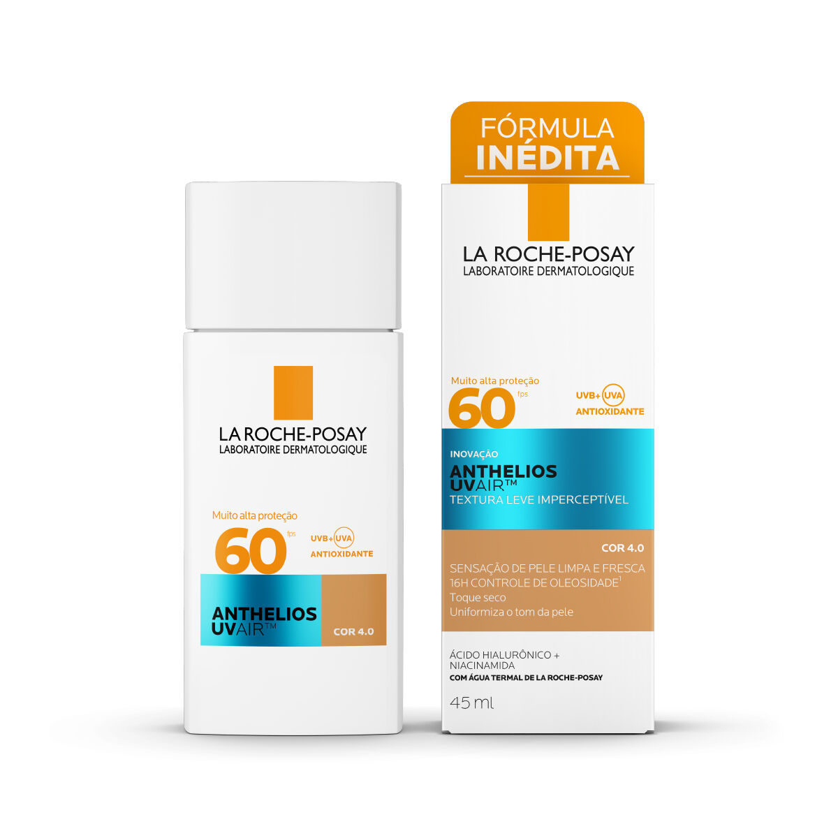 LA ROCHE-POSAY PROTETOR SOLAR FACIAL COR 4.0 ANTHELIOS UVAIR FPS 60, 45ml