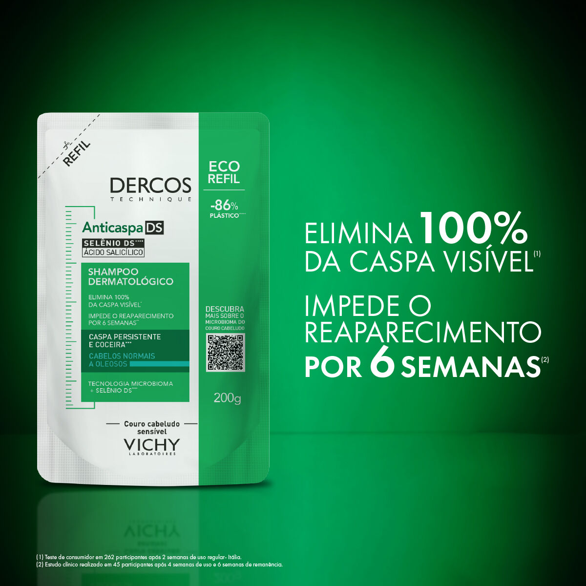VICHY DERCOS REFIL SHAMPOO ANTICASPA DS CABELOS NORMAIS A OLEOSOS 200G