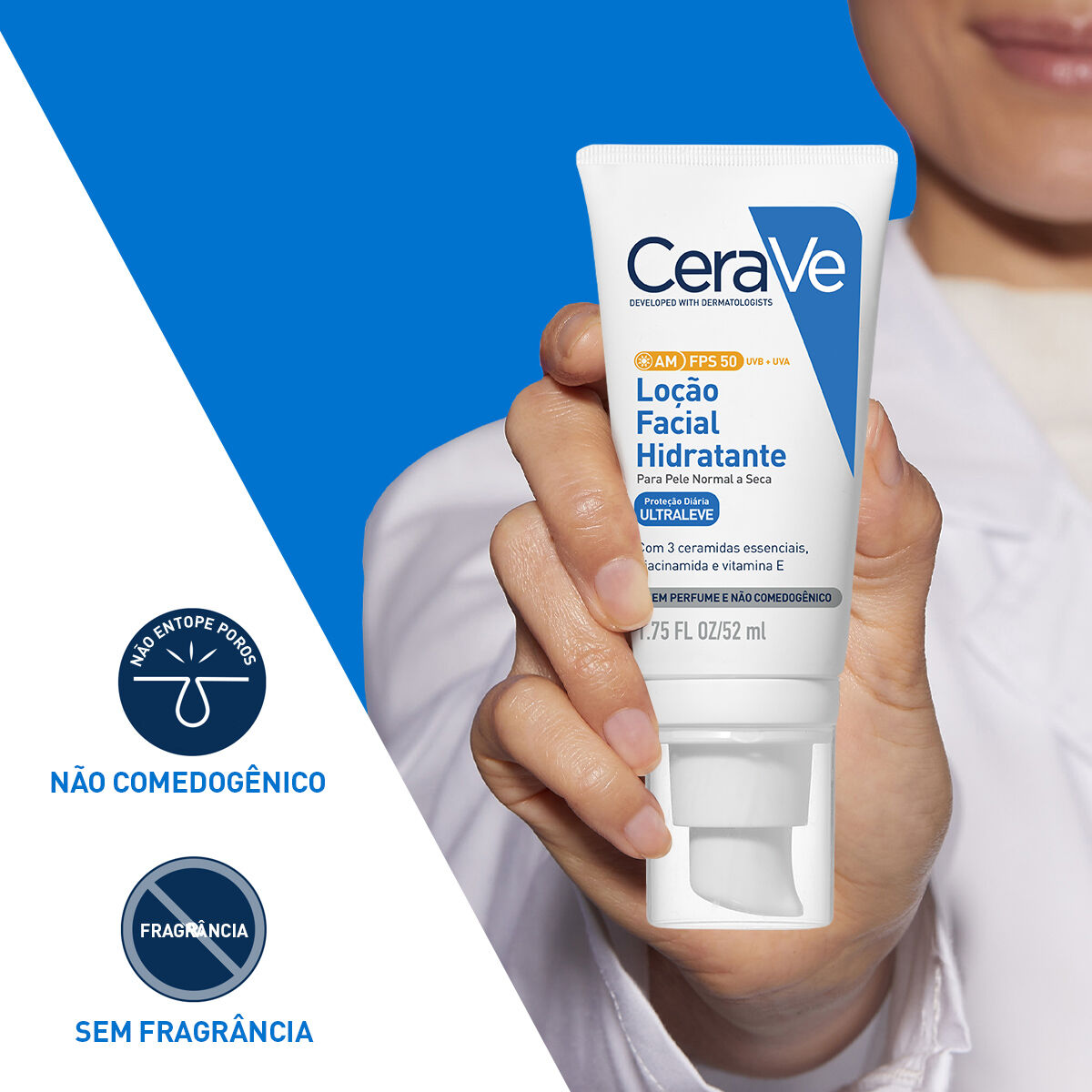 CERAVE LOCAO FACIAL HIDRATANTE FPS50 52ml