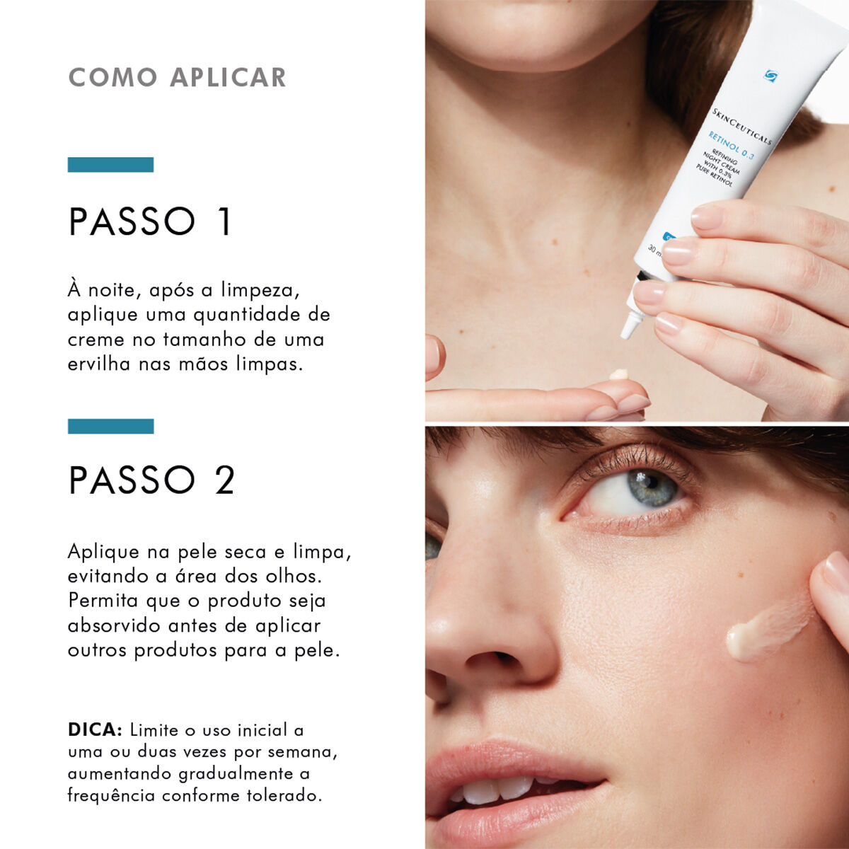 Como aplicar o creme anti-idade Retinol SkinCeuticals
