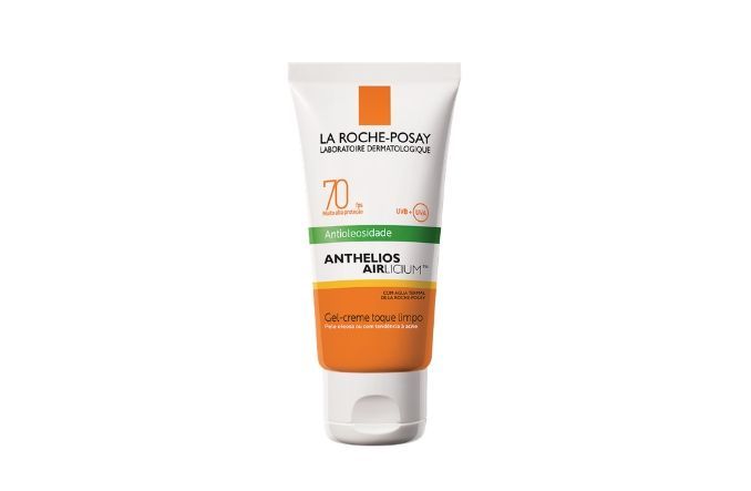 Frasco do Protetor Solar Anthelios Airlicium FPS 70 da La Roche-Posay, ideal para peles oleosas e sensíveis.