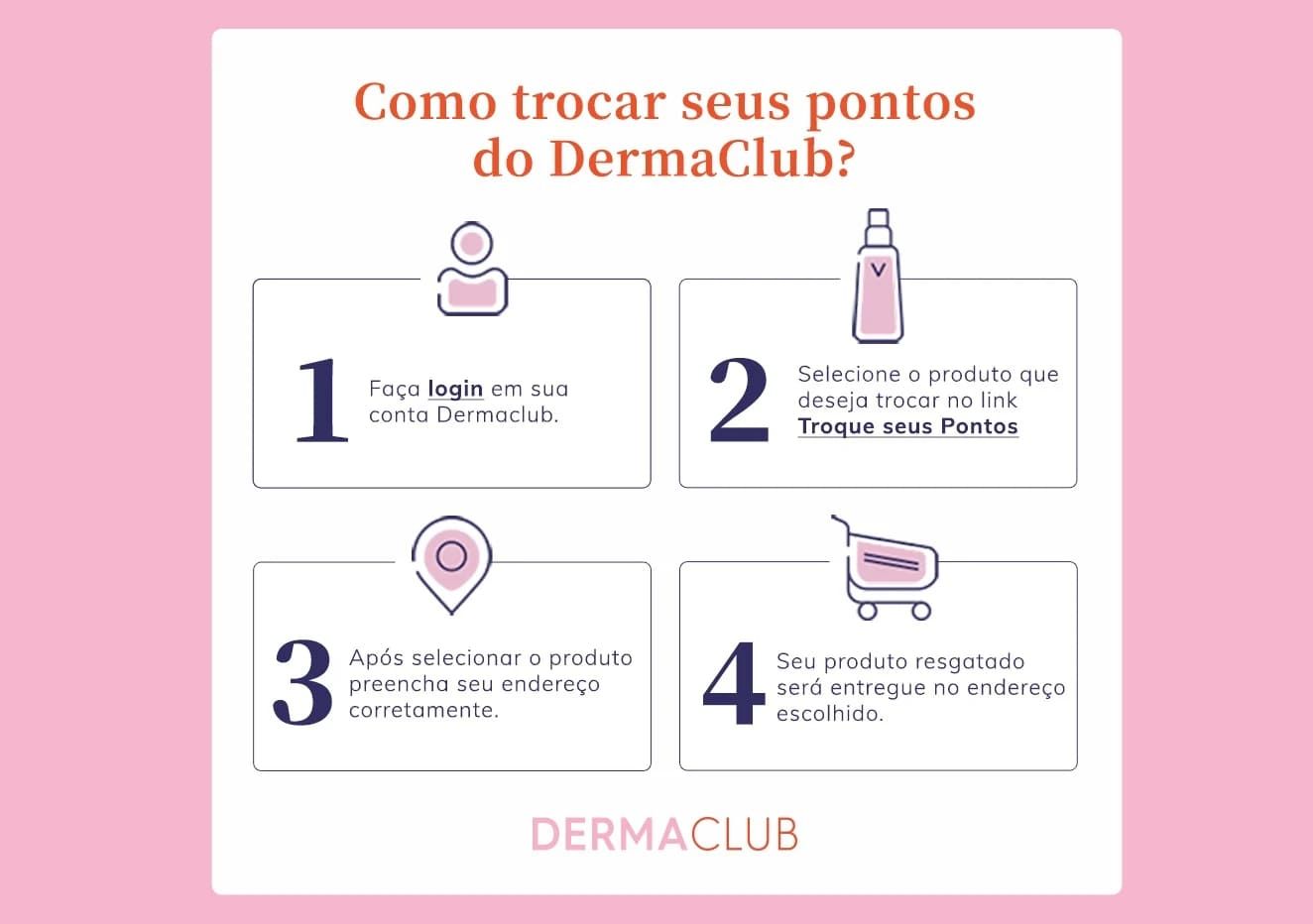 Imagem ilustrando como trocar seus pontos no Dermaclub?