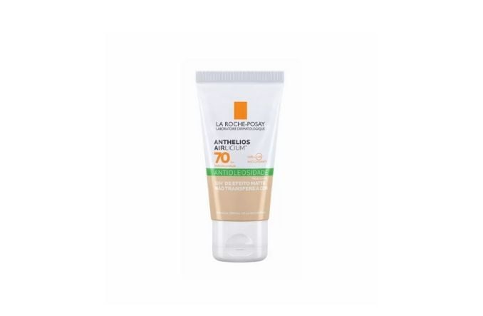 Frasco do Protetor Solar com cor Anthelios Airlicium FPS 70 da La Roche-Posay, ideal para peles oleosas e sensíveis.