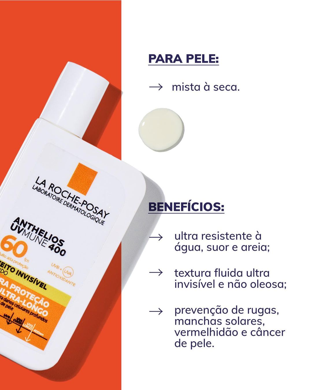 Protetor solar La Roche-Posay para pessoas com vitiligo e pele mista a seca
