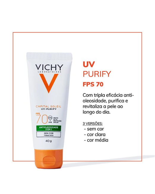 protetor solar para pele oleosa da Vichy protetor solar para pele oleosa da Vichy