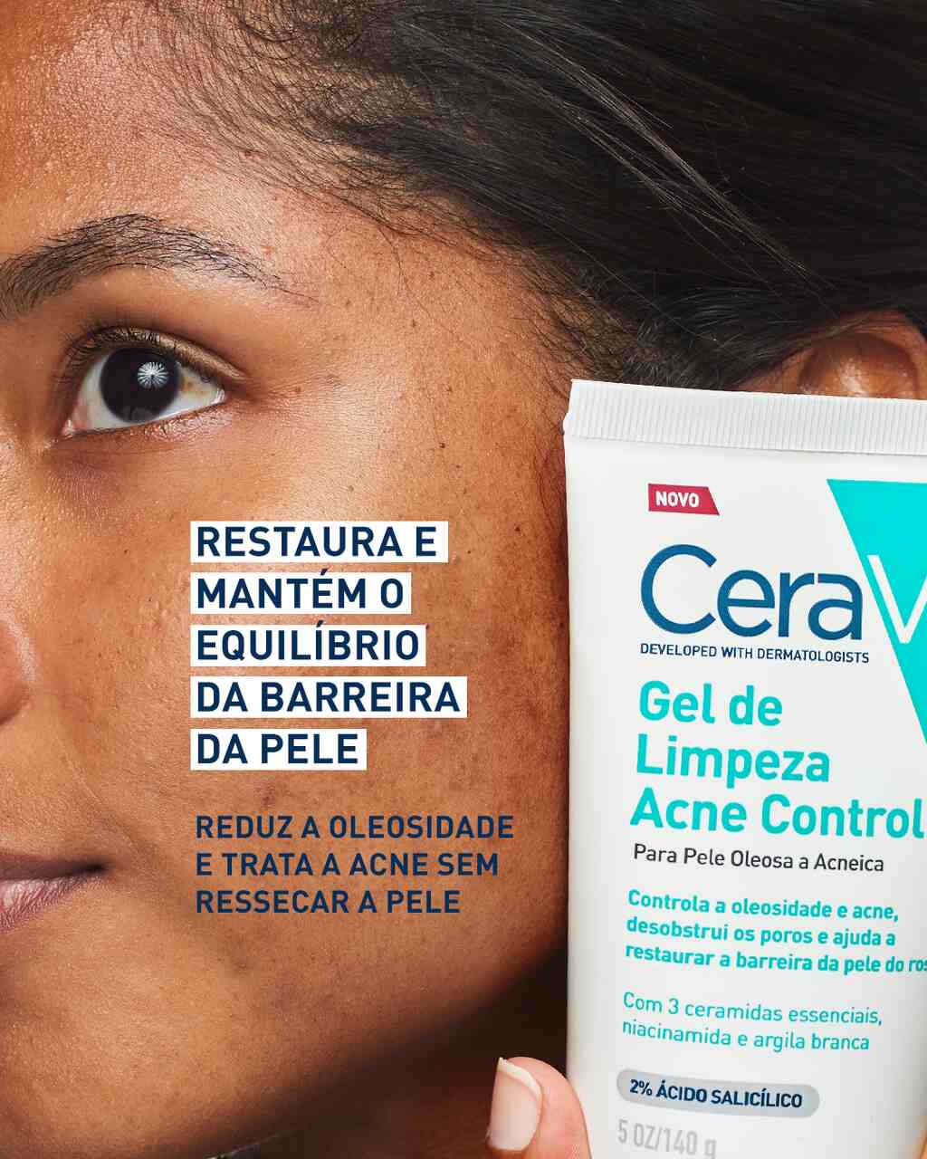 Gel de limepza para pele acneica
