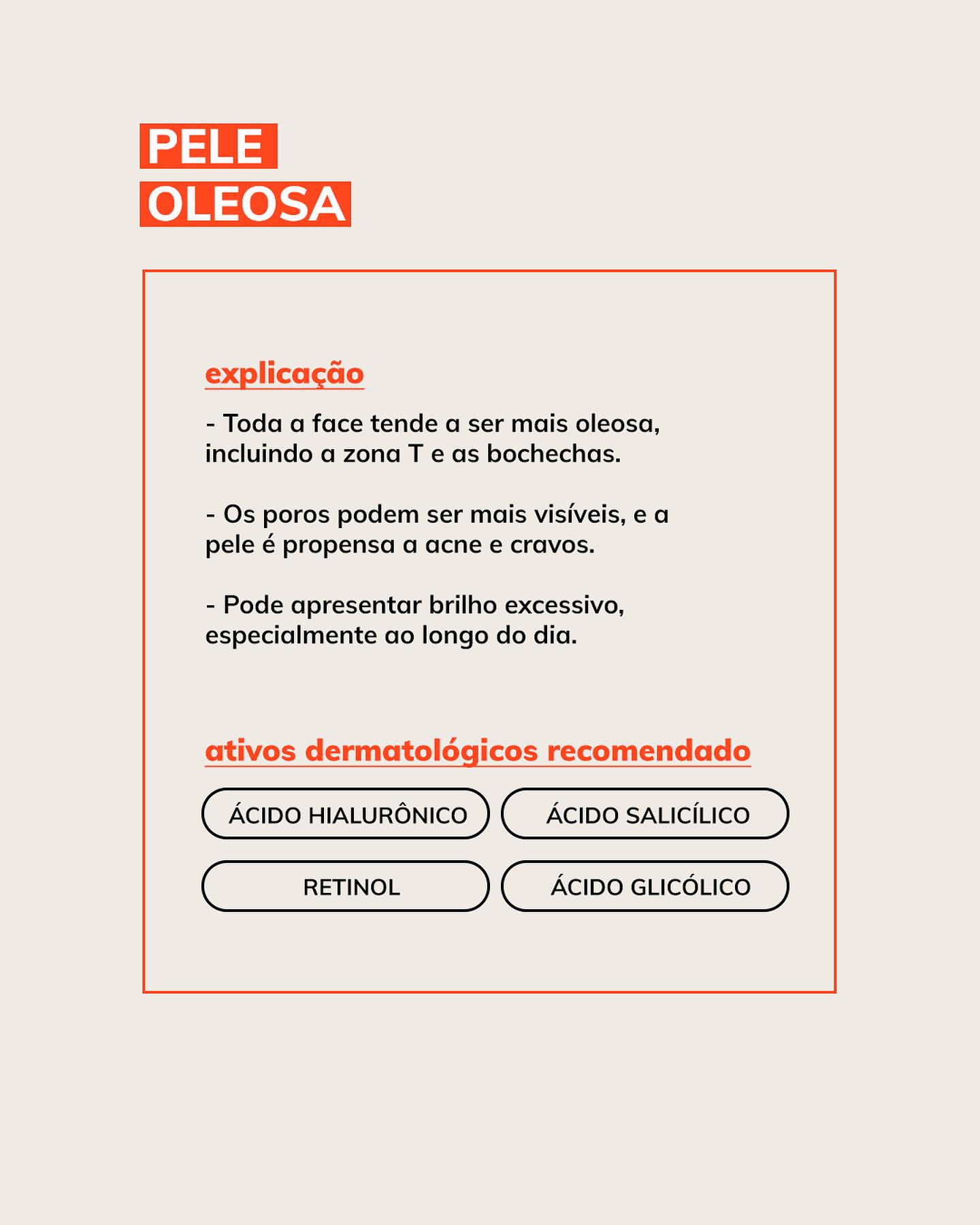 Infografico pele oleosa ácido salicílico