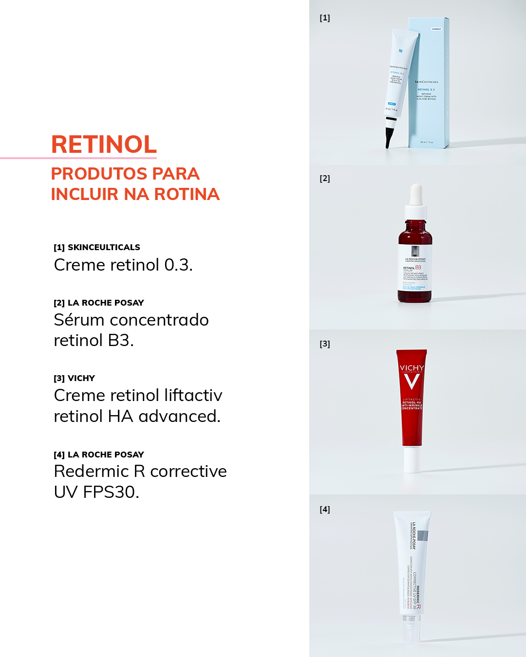 Produtos para incluir na rotina de skincare com retinol