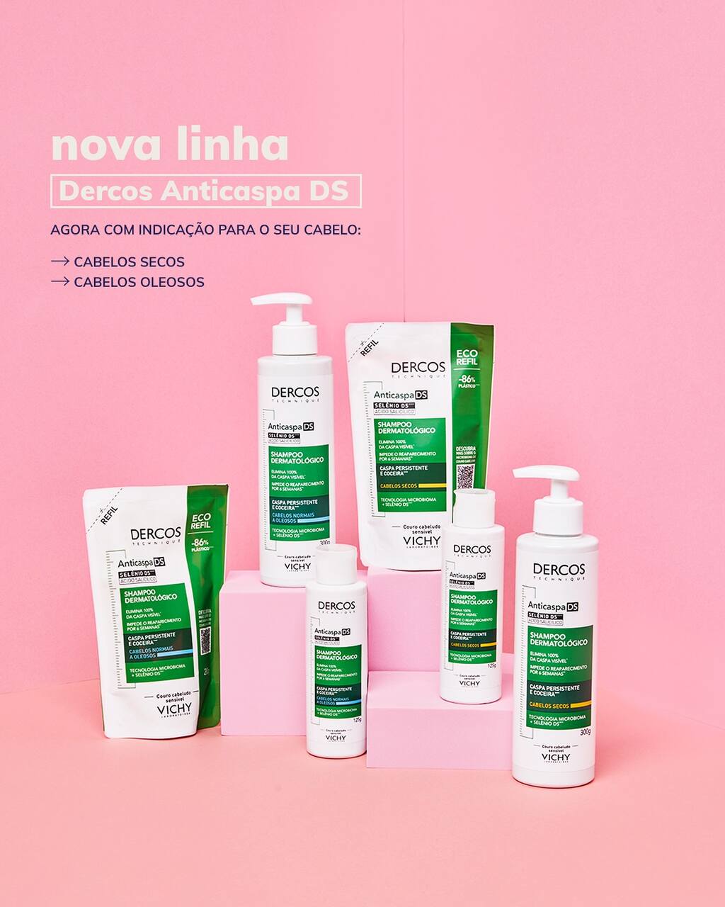 Linha Dercos Anticaspa DS da Vichy