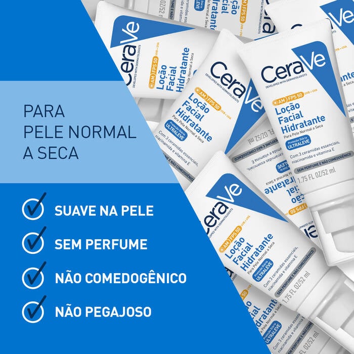 Loção hidratante facial CeraVe AM FPS50