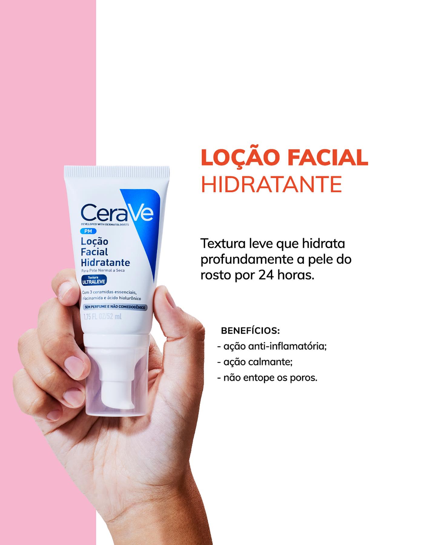 loção facial CeraVe de hidratação para pele seca