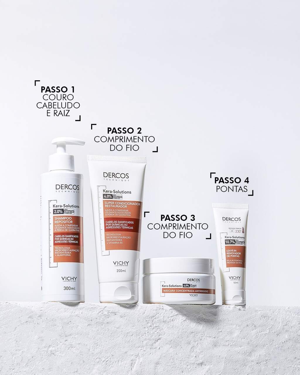 Produtos Dercos com queratina