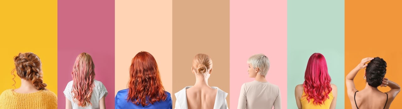 Representação de diferentes tipos de cabelos