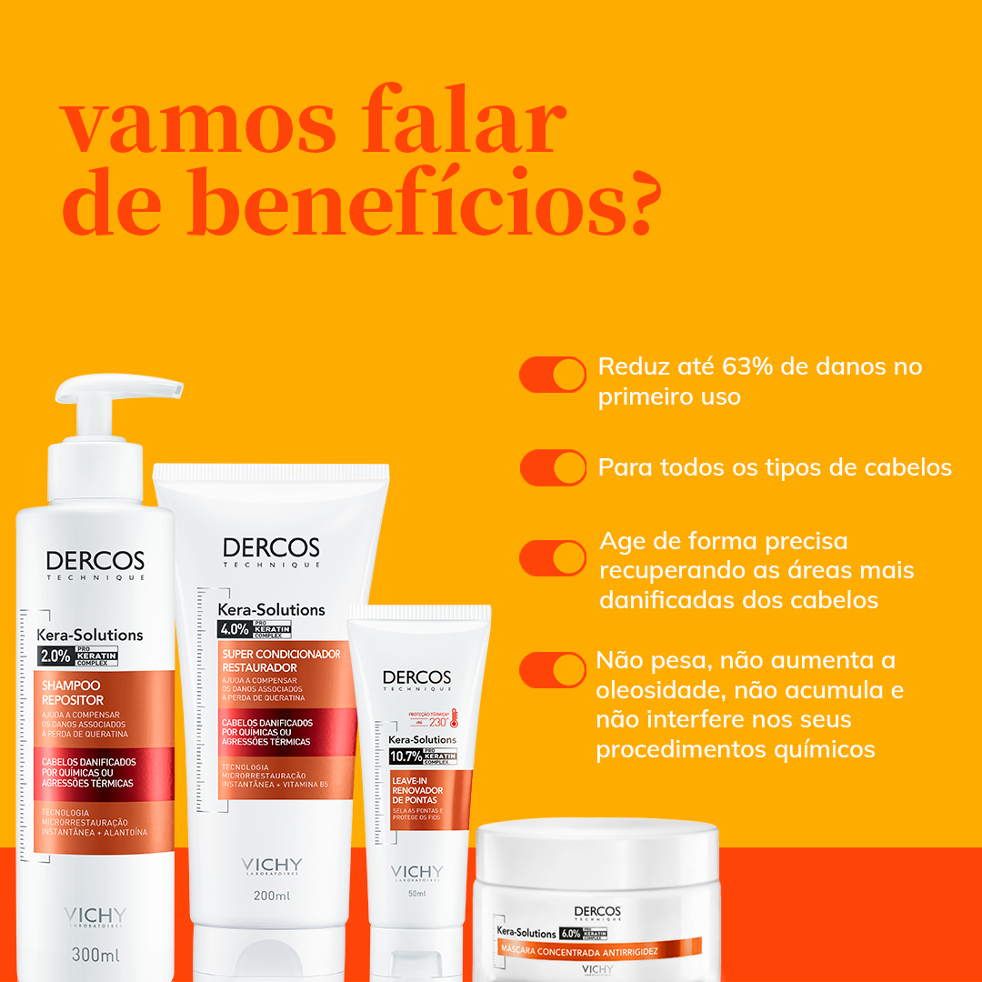 Benefício da linha Dercos Kera Solutions